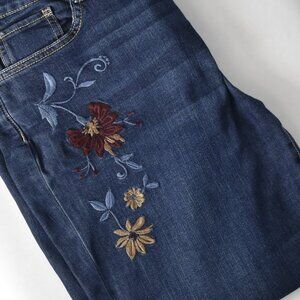Embroidered Ankle Jeans